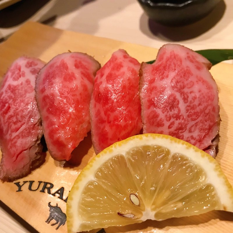 佐賀牛スモーク握り(雄楽亭)