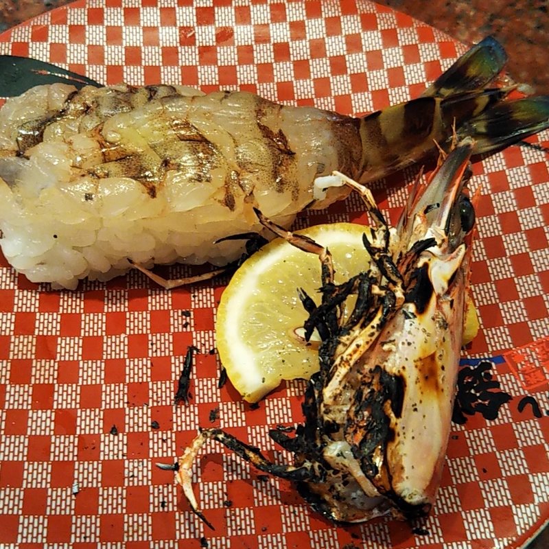 活車海老にぎり(すし 銚子丸 草加店 （スシチョウシマル）)