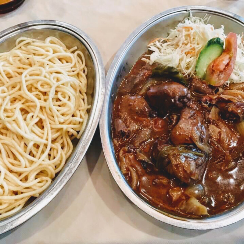 レバ野菜白スパ大盛(築地 蜂の子)