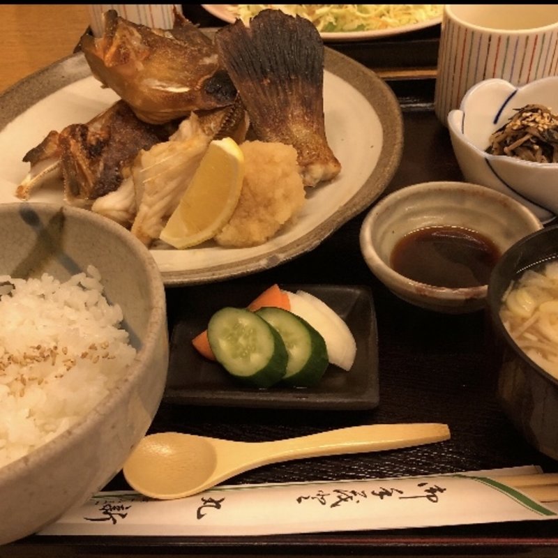 キジハタカブト塩焼き定食(丸新)
