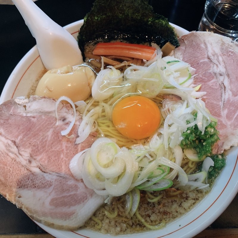 こってり醤油大盛り、つけたま。毛蟹(一条流がんこ総本家分家荒木町)