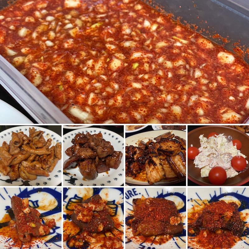 ﾎﾙﾓﾝ·ﾚﾊﾞｰ·豚ﾊﾞﾗ·鶏肉焼肉(自宅)