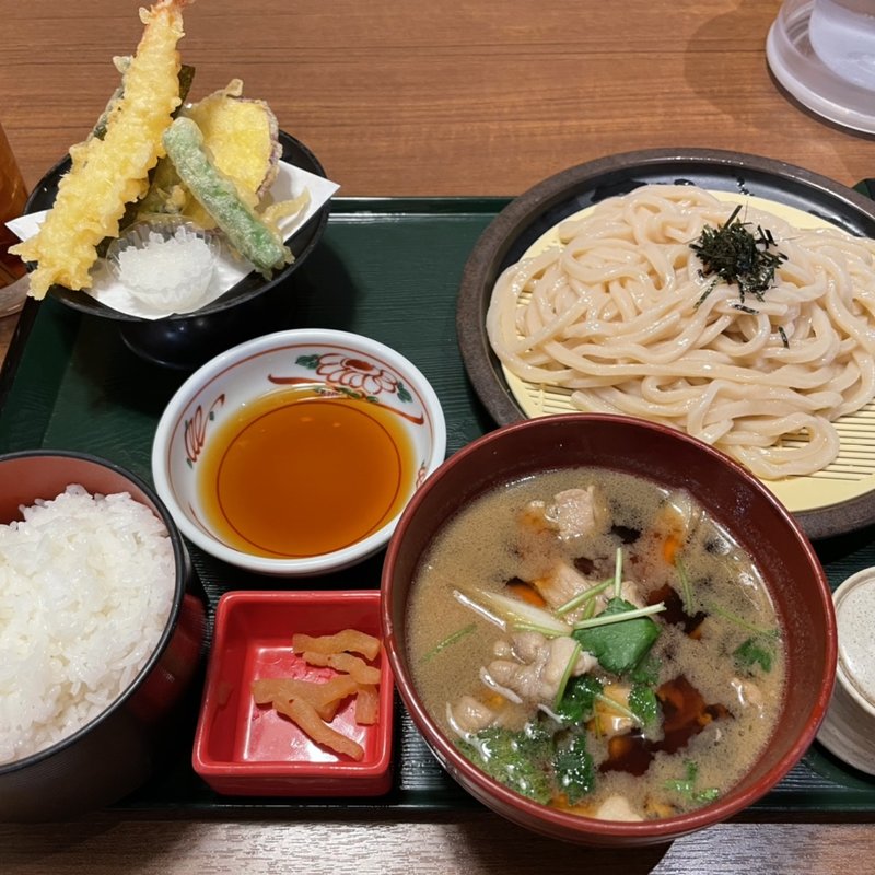 四元豚のつけ蕎麦定食(一休)