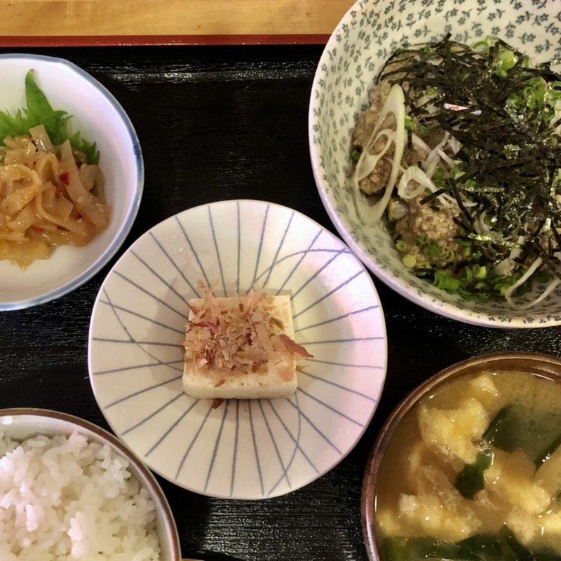 揚げナスそぼろあんかけ(味処 たく)