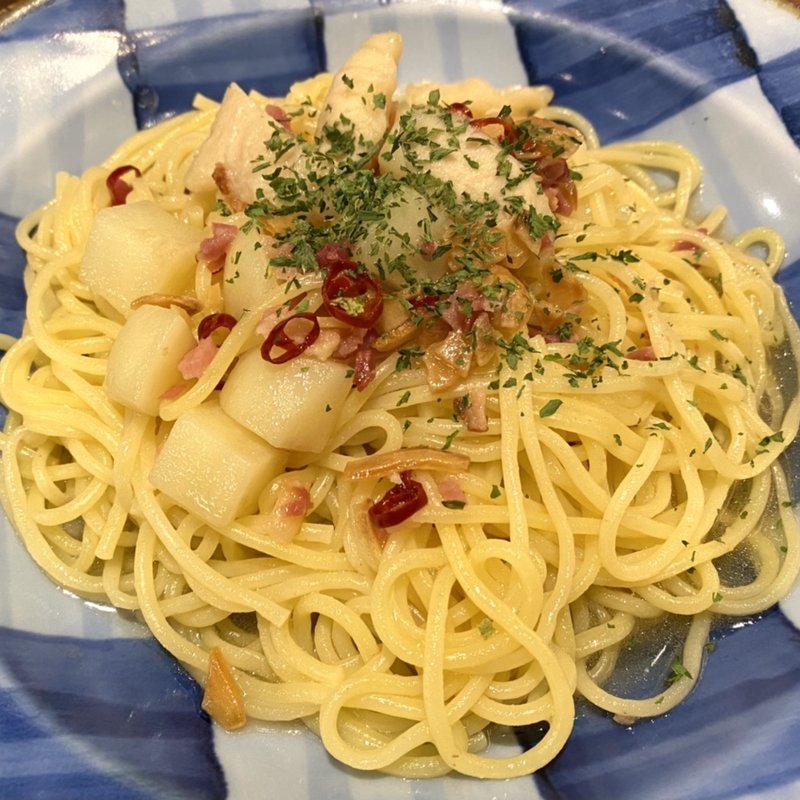 蒸し鶏とじゃがいものペペロンチーノ  (鎌倉パスタ イオンモール堺鉄砲町店)