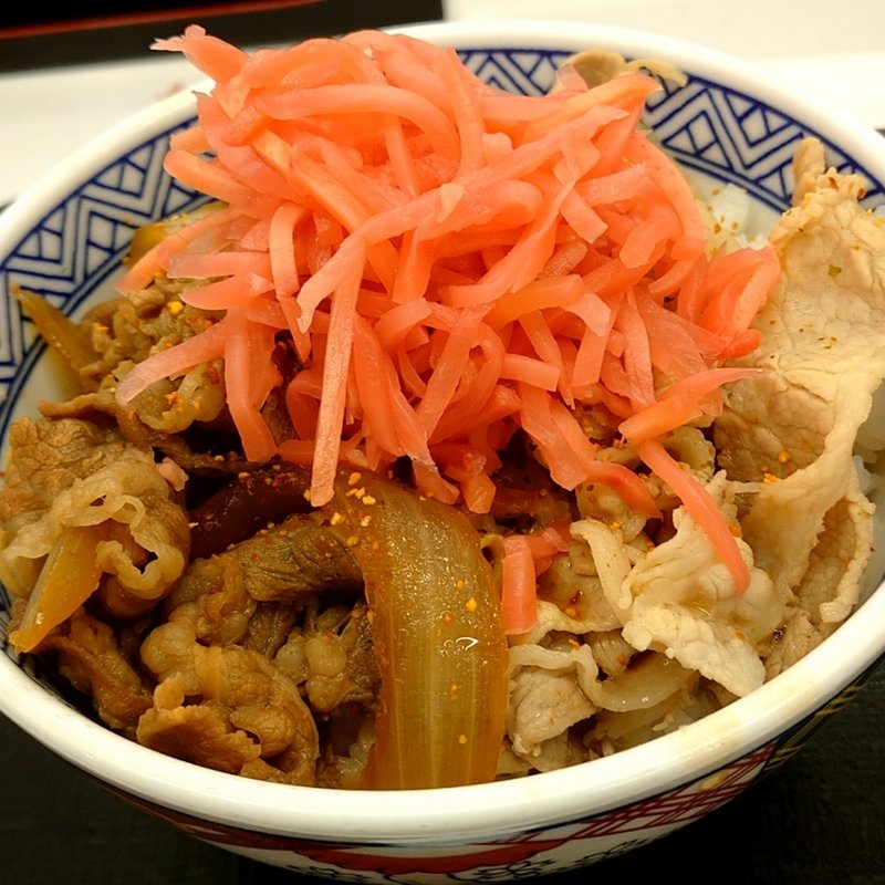 豚丼＋牛皿単品(吉野家 新宿4丁目店 )