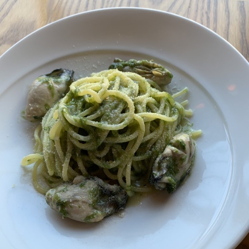 生パスタ、魚介の青のりパスタ(パティスト)