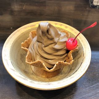 ほうじ茶ソフトクリーム(コメダ和喫茶 おかげ庵 横浜ランドマークプラザ店)