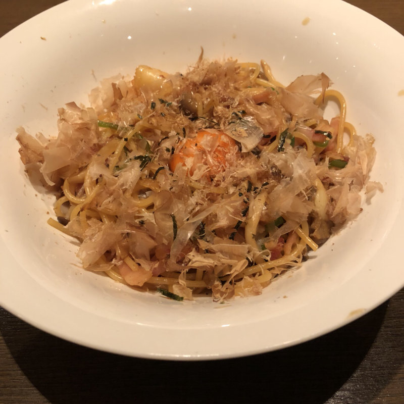 和風月見パスタ(レストランしばらく )