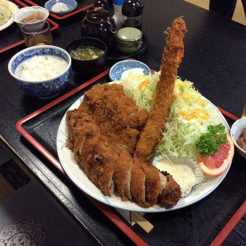 特大エビミックス定食(とんかつ　あべ)