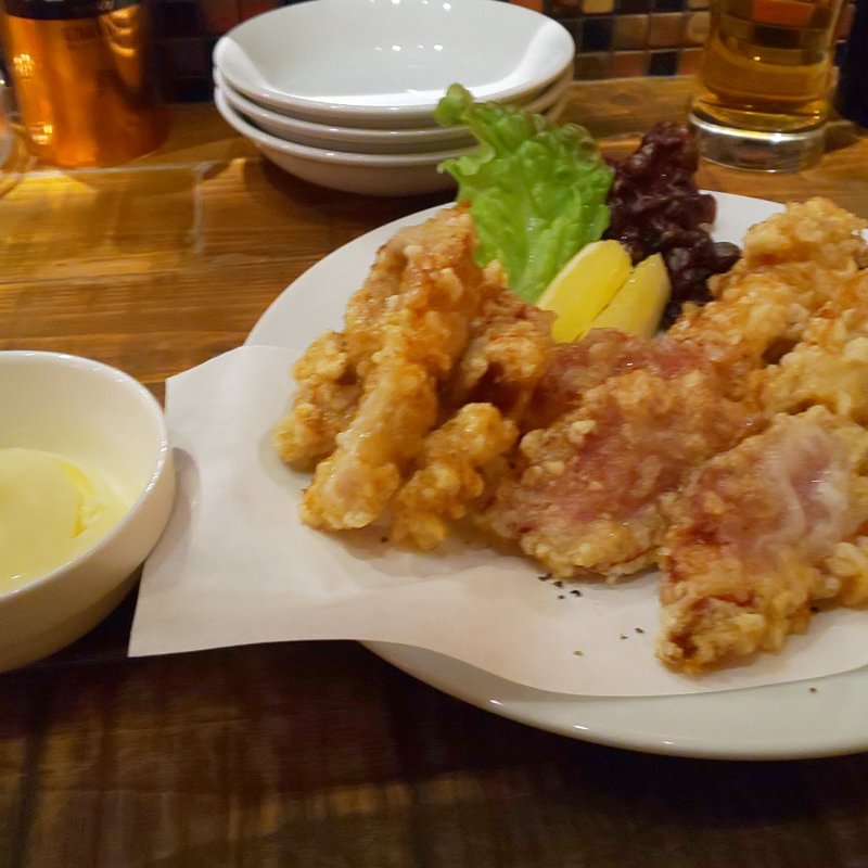 唐揚げ3種セット、セセリ・カモ・モモ(肉バル 栗坊 一宮本店 （くりぼう）)