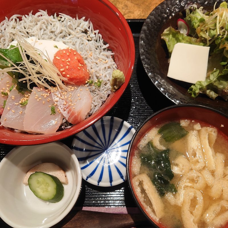 しらすと五島海鮮丼(男前料理と五島列島直送の魚　神保町 無花果ichijiku )