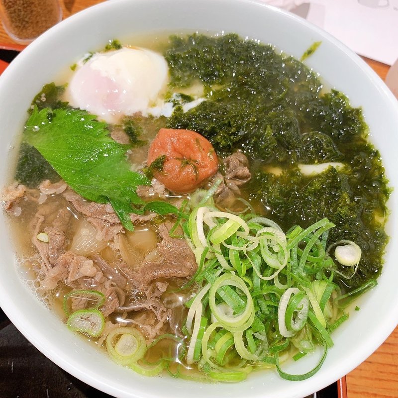 梅あおさうどん(因幡うどん 博多デイトス店)
