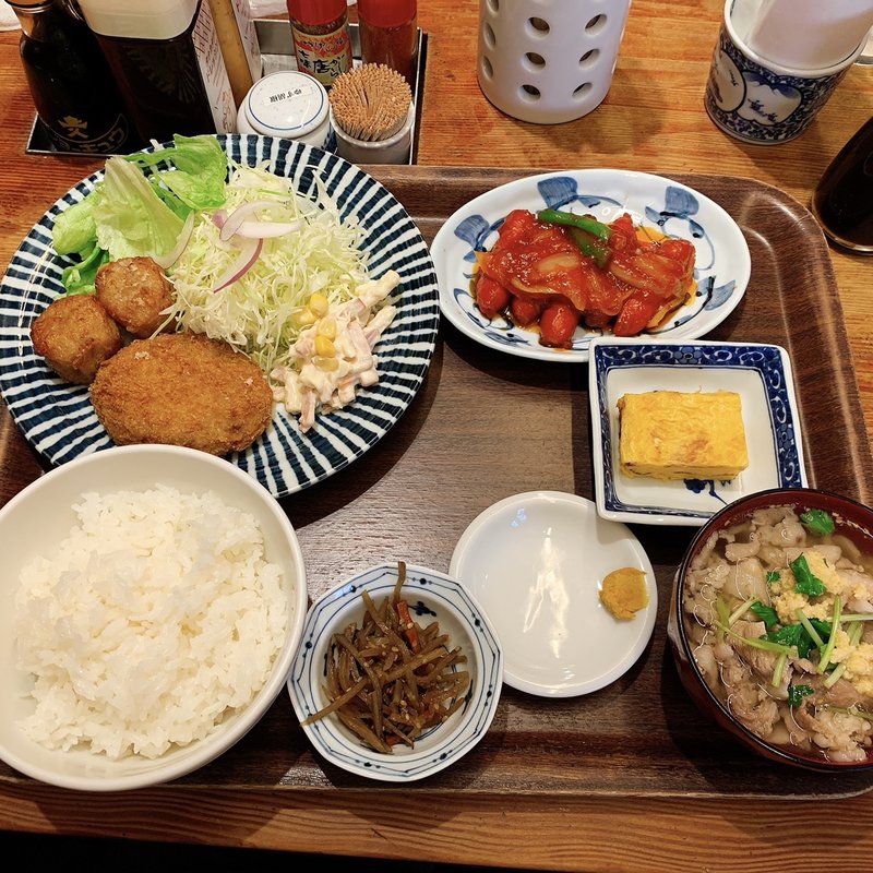昭和定食　肉吸いチェンジ(わっぱ定食堂 警固本店)