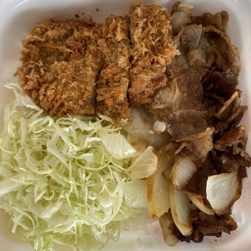 牛カツと牛焼肉の合い盛り丼(かつや 国立府中インター店)