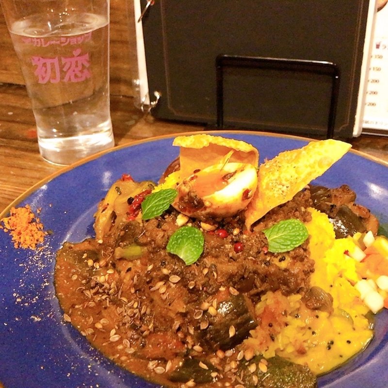 あいがけ(スパイスラムキーマ×薬膳ベジタブルカレー)(カレーショップ初恋)