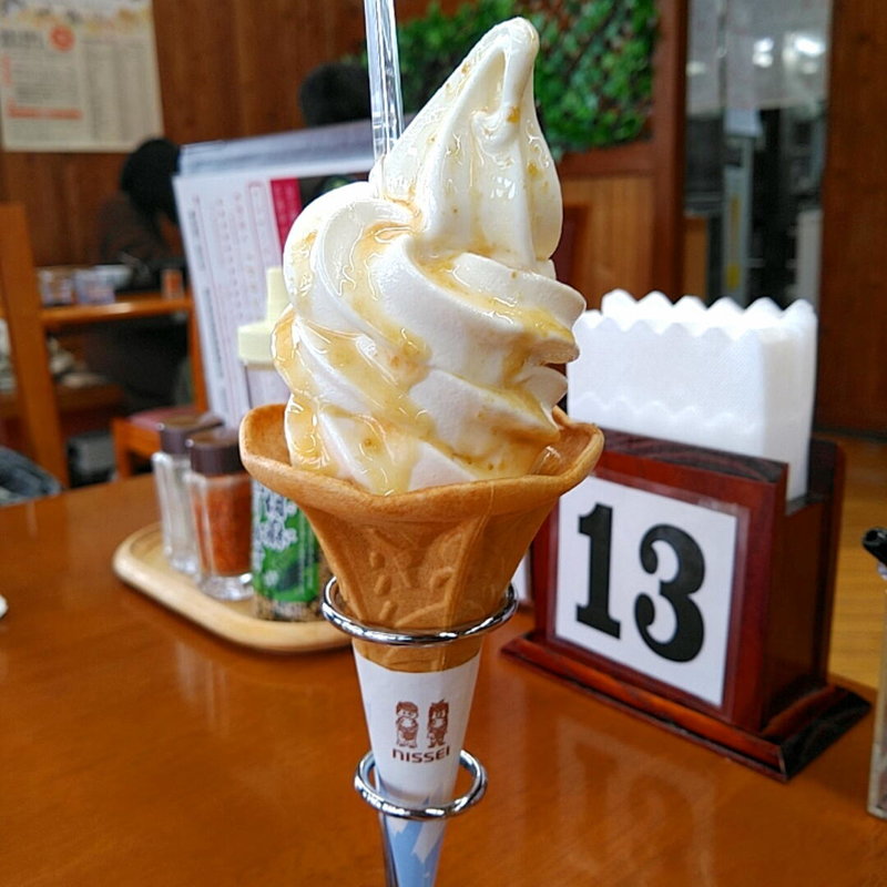 ぶっかけソフト　味噌(道の駅 錦秋湖 （ミチノエキ キンシュウコ）)