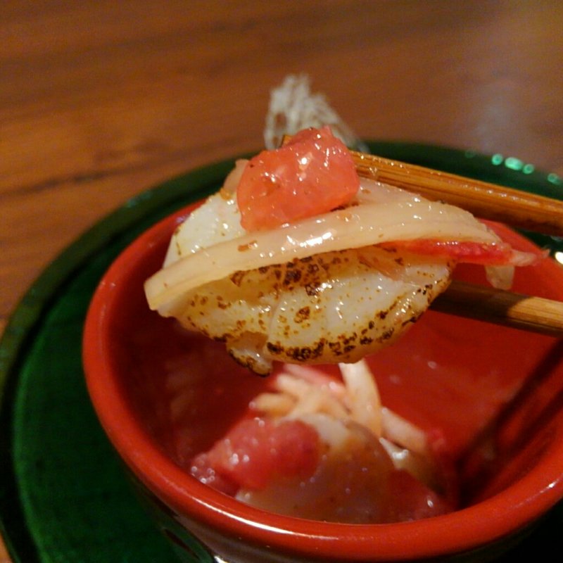 極コース 冷菜 本日の海鮮ホタテのセビーチェスタイル(さつま極鶏専門店 だいまおう)