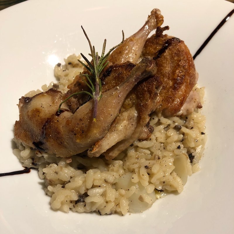 鶉のグリル　トリュフリゾット(lumielune(ルミエルネ))