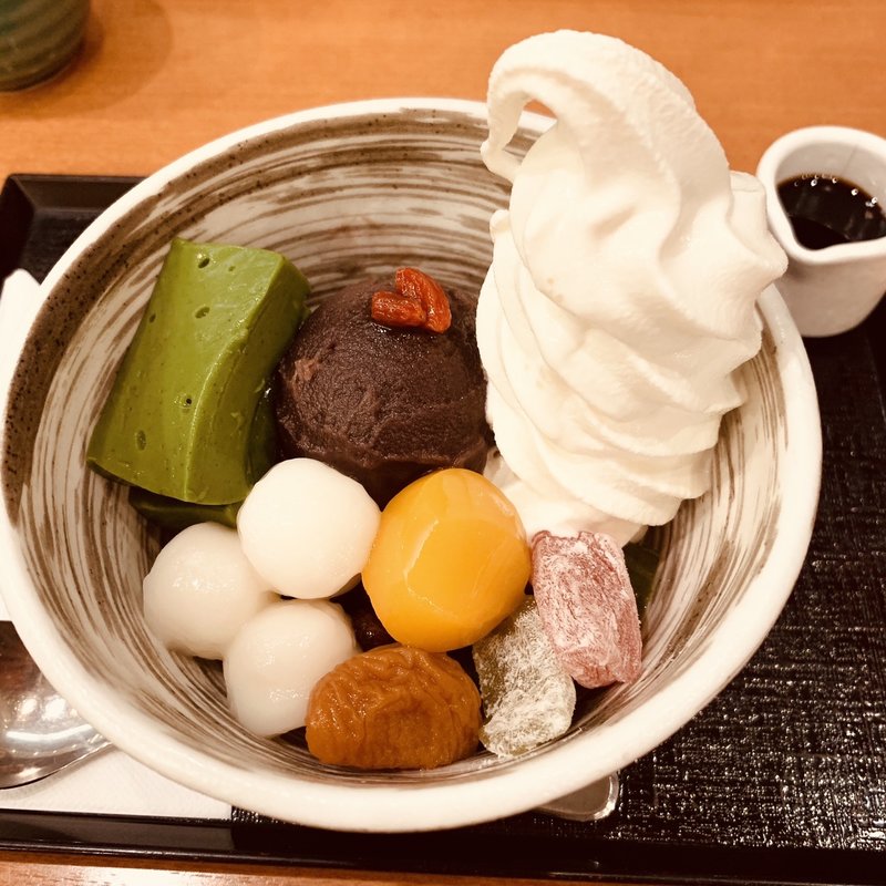 ソフトクリームあんみつ(茶寮 煉)