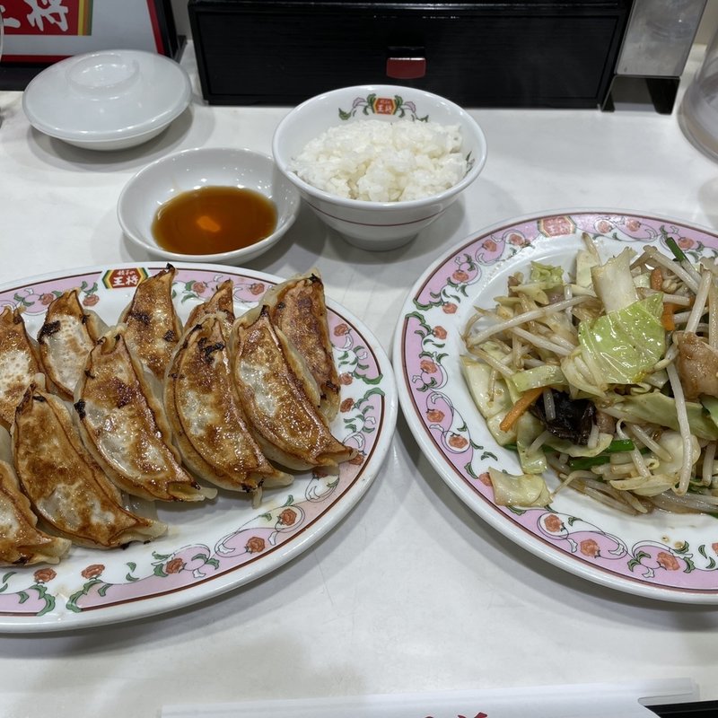 野菜炒め、餃子、ライス小(餃子の王将 高円寺店)