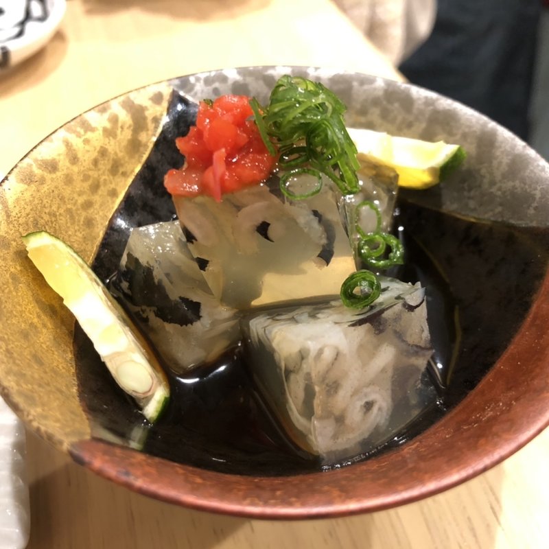 フグ皮煮こごり(立呑やいしもん梅田店)