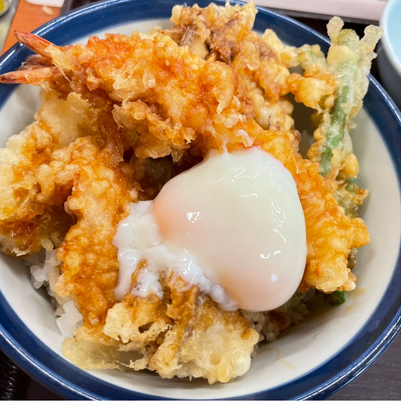 オールスター天丼　半熟卵トッピング(天丼てんや 溝の口店)