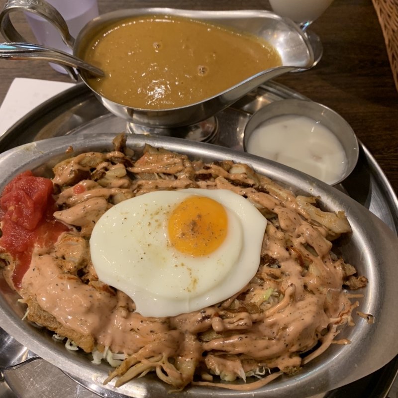 チキンケバブキーマライス定食(インド定食ターリー屋 大阪駅前第3ビル店)