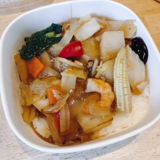 香ばし炒め野菜の中華丼(セブン-イレブン 台東浅草橋3丁目店)