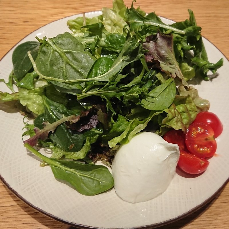水牛モッツァレラとベビーリーフサラダ(オービカ モッツァレラバー 横浜店)