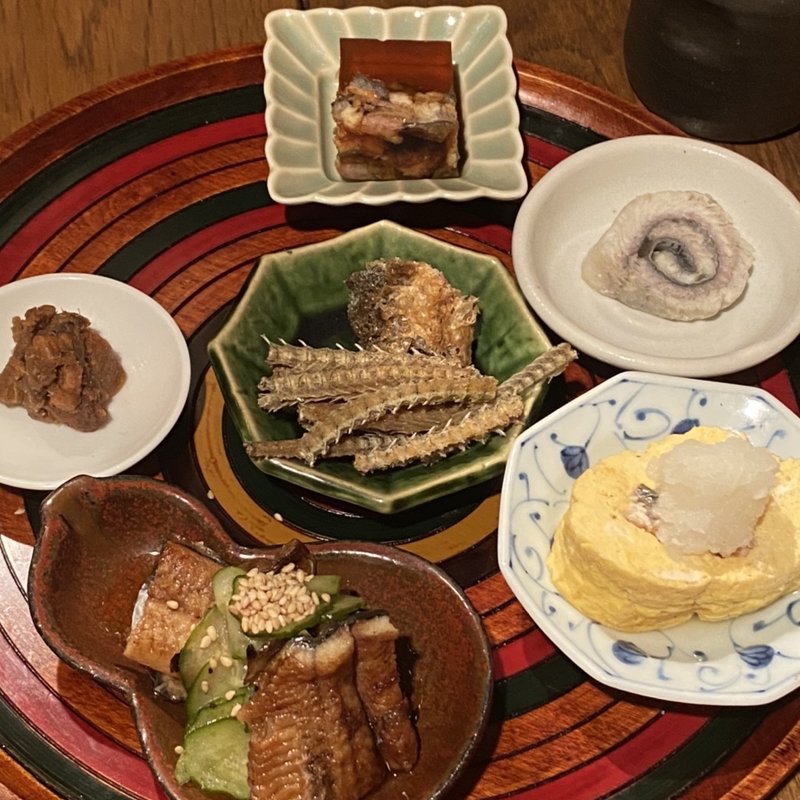 鰻珍味5点盛り(にょろ助 赤坂店)