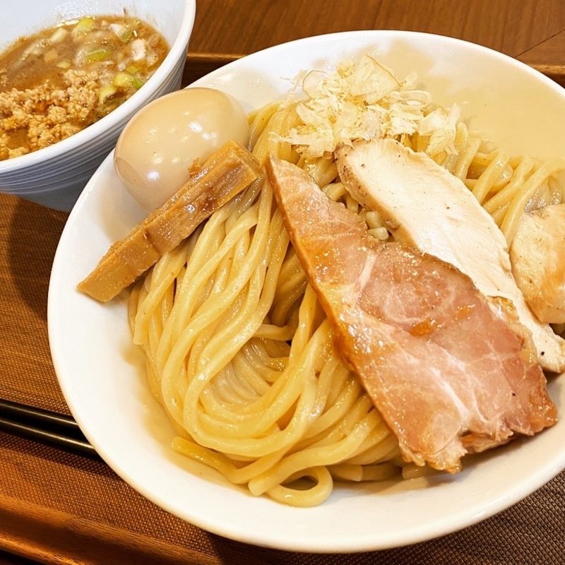 味玉・鶏ほぐしつけめん(つけめんさなだ)