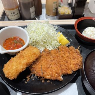 ロースカツ&チキングラタンコロッケ定食(松のや 石神井公園店)