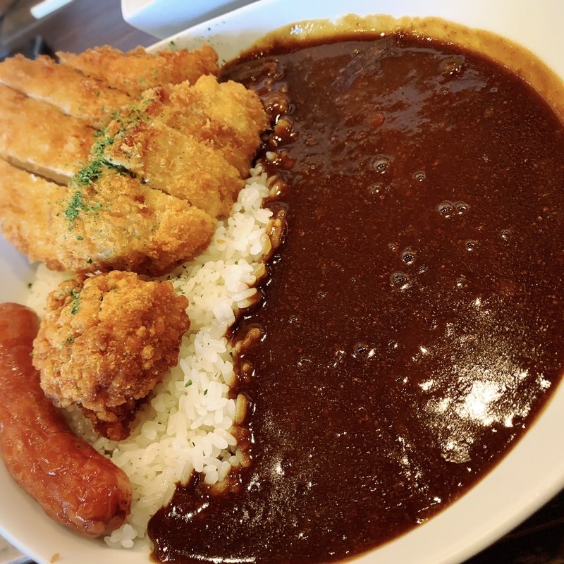 二重丸トッピング四天王カレー(カレーの二重丸  大野城店)