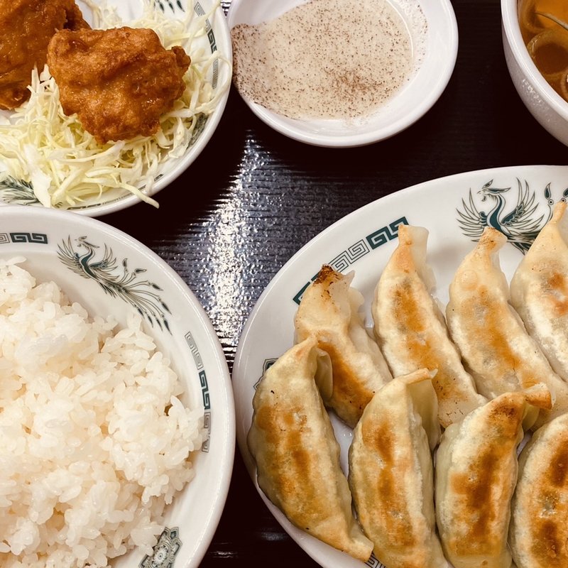 W餃子定食(日高屋 京成大久保店)