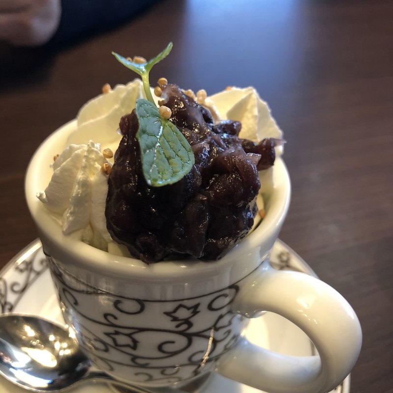 ソフトクリームポイント小豆(元町珈琲岡山青江の離れ)