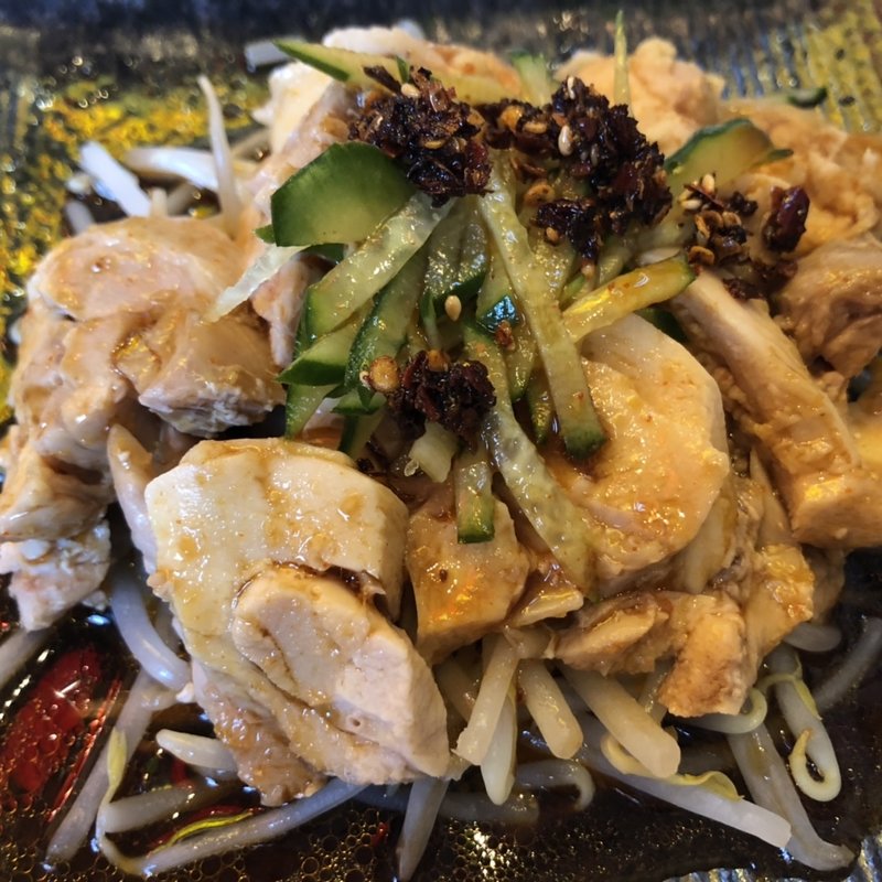 旨辛よだれ鶏＋スープ餃子(台灣夜市101)