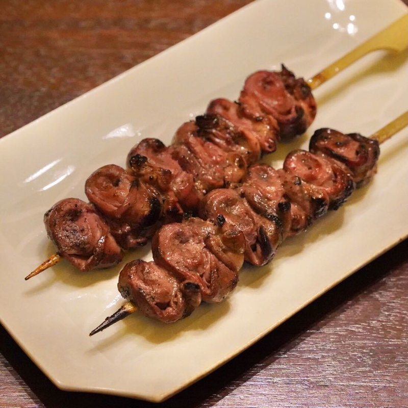 ハツとレバーの間焼(焼鳥はちまん)