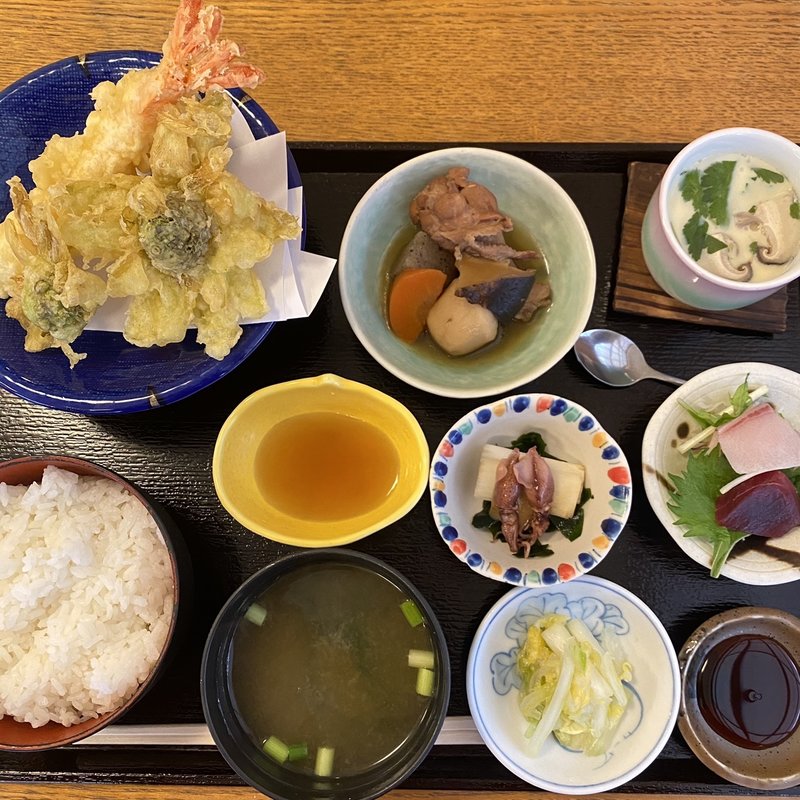 ふきのとうと海老の天ぷら膳(日本料理 季粋)