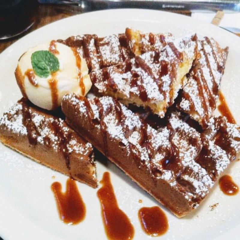 キャラメルソース&バニラアイス(Waffle cafe ORANGE)