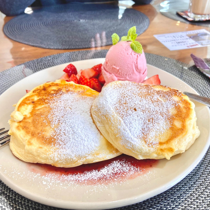 いちごのリコッタチーズパンケーキ(おうちカフェ　try try try)
