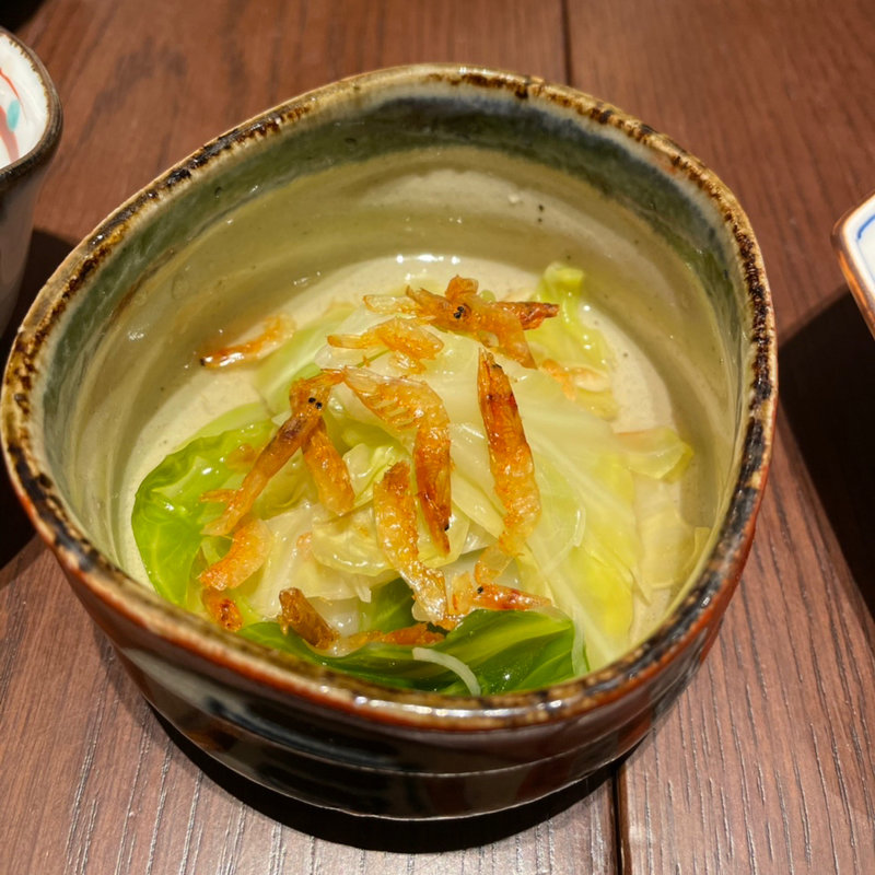 春キャベツと海老(九頭龍蕎麦 ムスブ田町店)