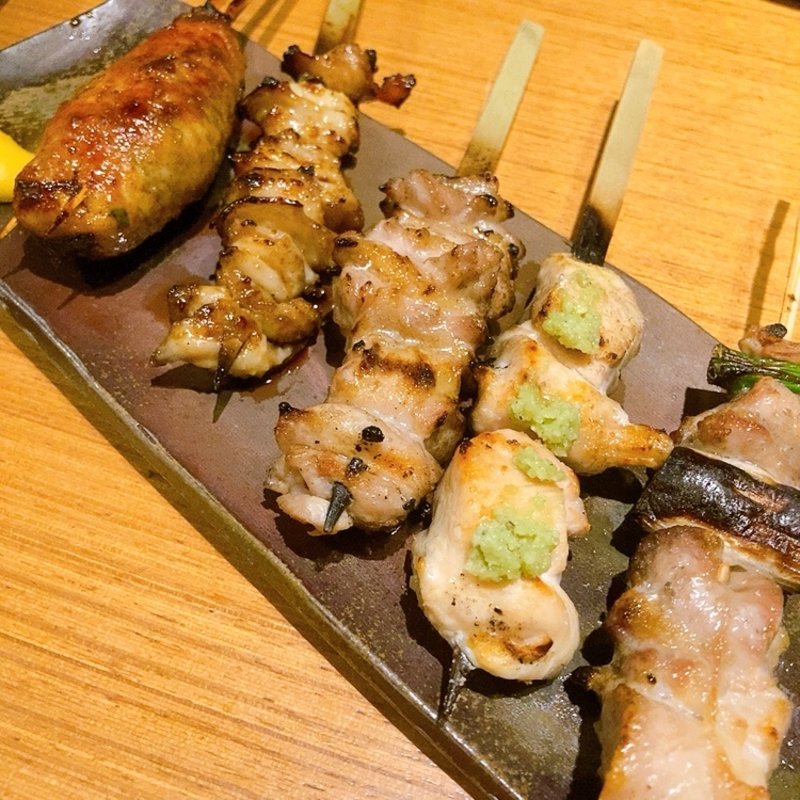 焼鳥5種盛り(炭火と魚菜 伝助)