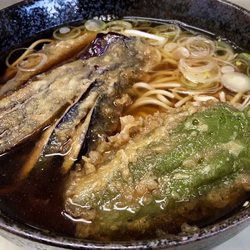 なす天ピーマン天そば(そば・うどん 大和屋)