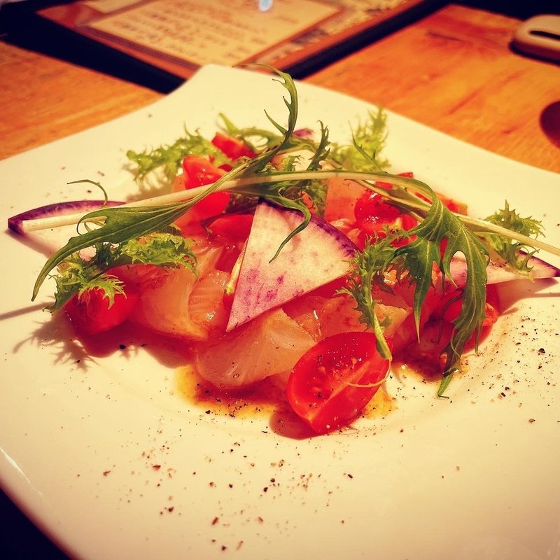 昆布締めしたお魚のカルパッチョ(french panda)