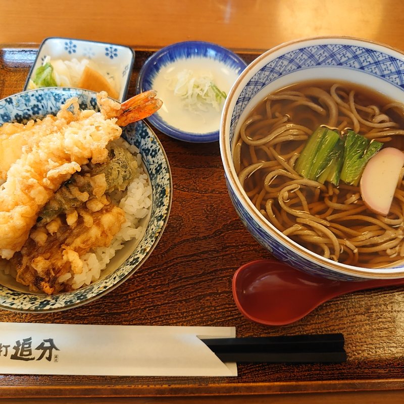 天丼＋かけ(手打追分 )
