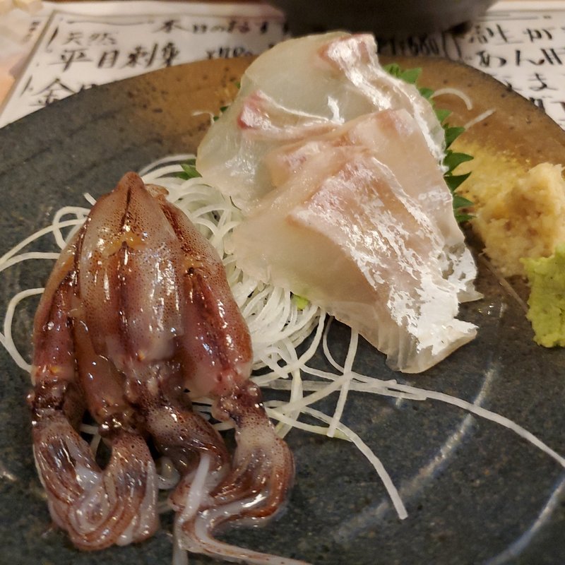 生ホタルイカ&鯛昆布〆(とんかつ光助)