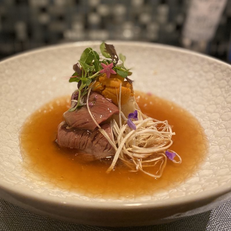 松阪牛イチボと松茸と雲丹のしゃぶしゃぶ(虎鉄 （KOTETSU）)