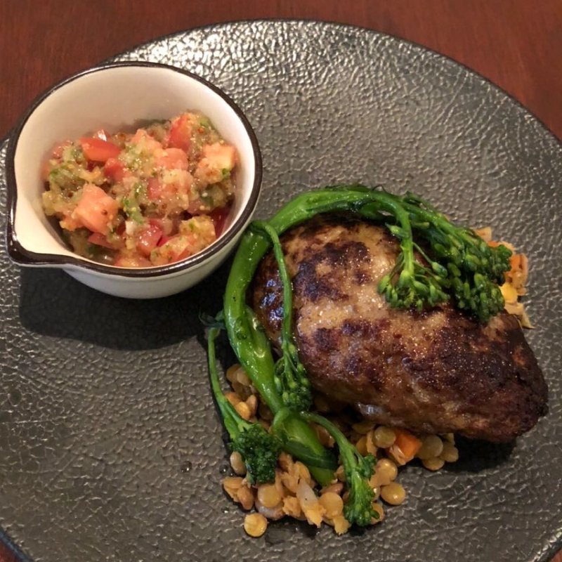 黒毛和牛ハンバーグ(フランス食堂 ビストロ ラポムドパン)