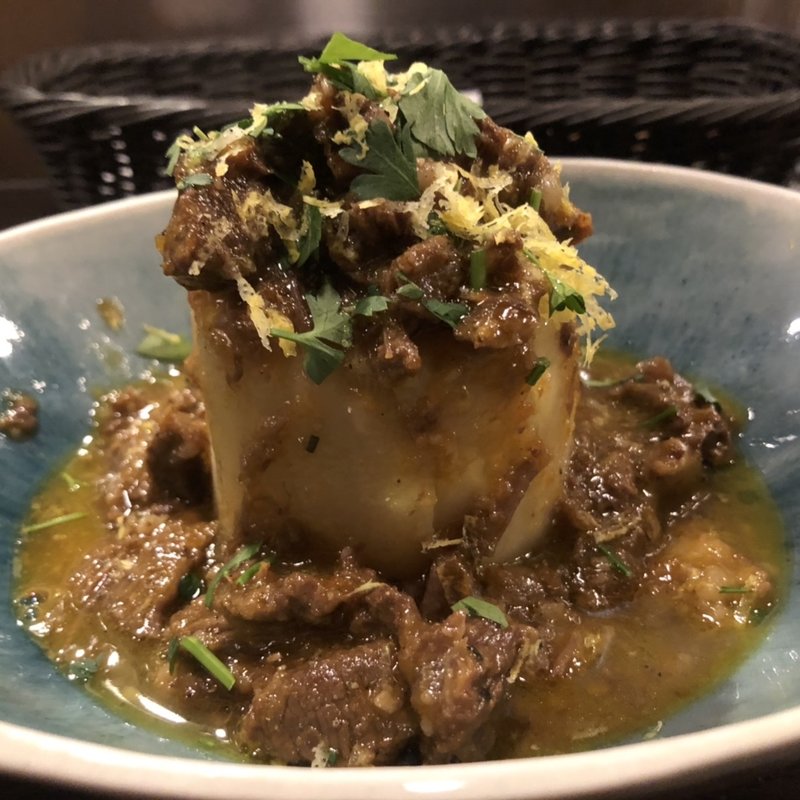 風呂吹き大根　北海道産仔羊スジ煮込みのソース(Enoteca 眞  （エノテカシン）)